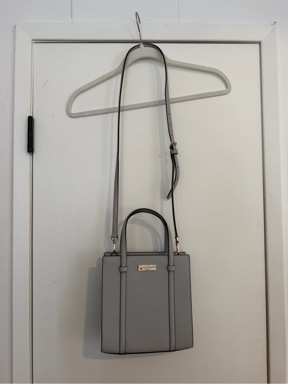 Kate Spade Gray Saffiano Leather Crossbody Tote